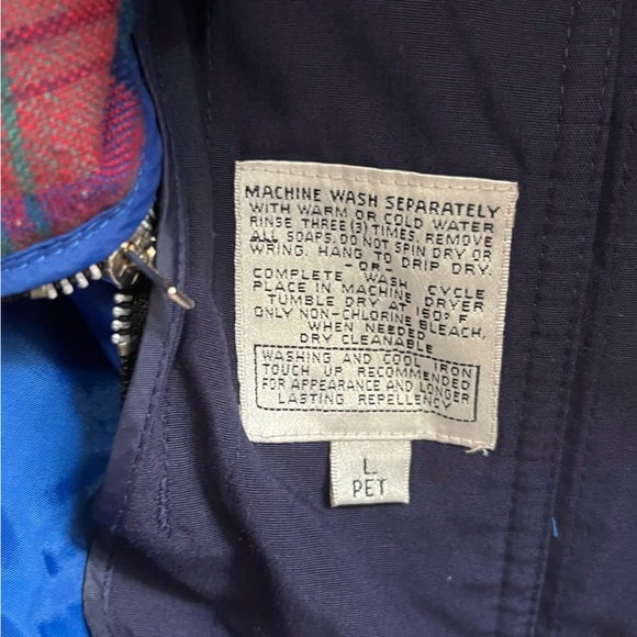 Vintage London Fog Towne Jacket Blue Coat Removable Plaid Red Liner Winter LP - Picture 5 of 11